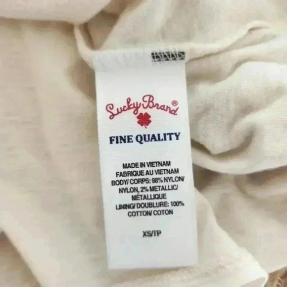 Lucky Brand Dress Retro Crochet Women XS 70s Layers Gold Crochet Fairy Y2K Boho - Picture 10 of 13